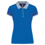 Polo piqué bicolore femme