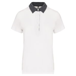 Polo jersey bicolore femme