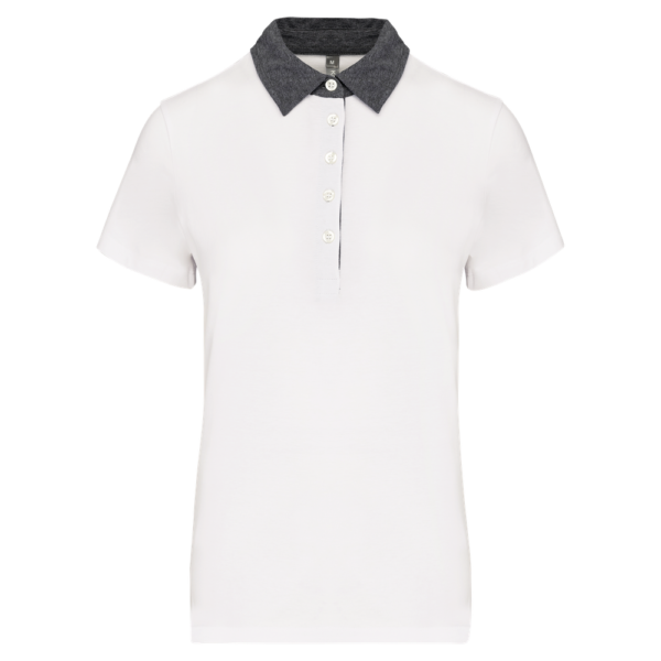 Polo jersey bicolore femme