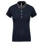Polo jersey bicolore femme