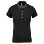 Polo jersey bicolore femme