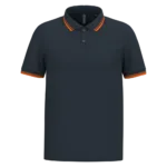 Polo homme manches courtes à liserés contrastés