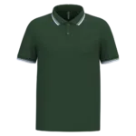 Polo homme manches courtes à liserés contrastés