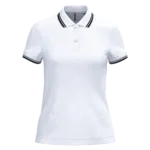 Polo femme manches courtes à liserés contrastés