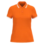 Polo femme manches courtes à liserés contrastés