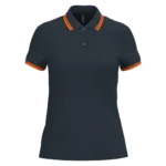 Polo femme manches courtes à liserés contrastés