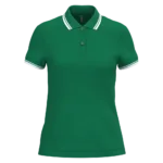 Polo femme manches courtes à liserés contrastés