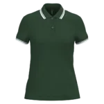 Polo femme manches courtes à liserés contrastés