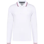 Polo maille piquée manches longues homme