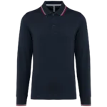 Polo maille piquée manches longues homme