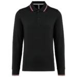 Polo maille piquée manches longues homme