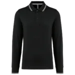Polo maille piquée manches longues homme