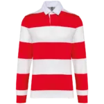 Polo rugby rayé manches longues unisexe