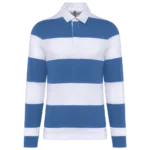 Polo rugby rayé manches longues unisexe