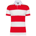 Polo rugby rayé manches courtes unisexe