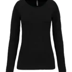 T-shirt col rond manches longues femme