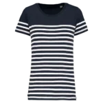 T-shirt marin col rond Bio femme
