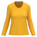 T-shirt col V manches longues femme