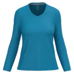 T-shirt col V manches longues femme