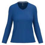 T-shirt col V manches longues femme