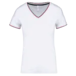 T-shirt maille piquée col V femme