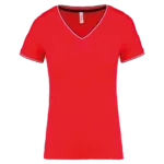 T-shirt maille piquée col V femme