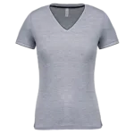 T-shirt maille piquée col V femme