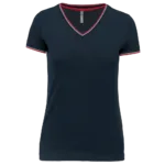 T-shirt maille piquée col V femme