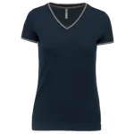 T-shirt maille piquée col V femme