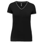 T-shirt maille piquée col V femme