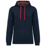 Sweat-shirt à capuche contrastée à motifs unisexe