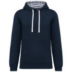 Sweat-shirt à capuche contrastée à motifs unisexe
