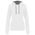Sweat-shirt capuche contrastée femme