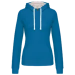 Sweat-shirt capuche contrastée femme