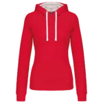 Sweat-shirt capuche contrastée femme