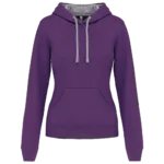 Sweat-shirt capuche contrastée femme