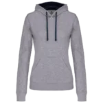 Sweat-shirt capuche contrastée femme
