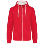 Sweat-shirt zippé capuche contrastée