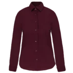 Chemise coton / élasthanne manches longues femme