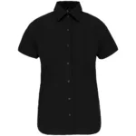 Chemise coton / élasthanne manches courtes femme