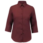Chemise popeline polycoton manches 3/4 entretien facile femme