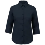 Chemise popeline polycoton manches 3/4 entretien facile femme