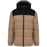 Parka matelassée à capuche bi-ton unisexe