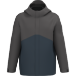Parka 3-en-1 imperméable à capuche bicolore unisexe