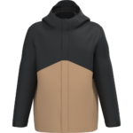 Parka 3-en-1 imperméable à capuche bicolore unisexe