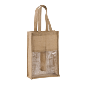Sac porte-bouteilles en jute