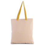 Sac shopping plat en toile avec poignées contrastées