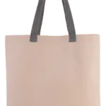 Sac shopping plat en toile avec poignées contrastées