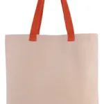 Sac shopping plat en toile avec poignées contrastées