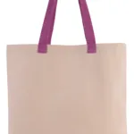 Sac shopping plat en toile avec poignées contrastées